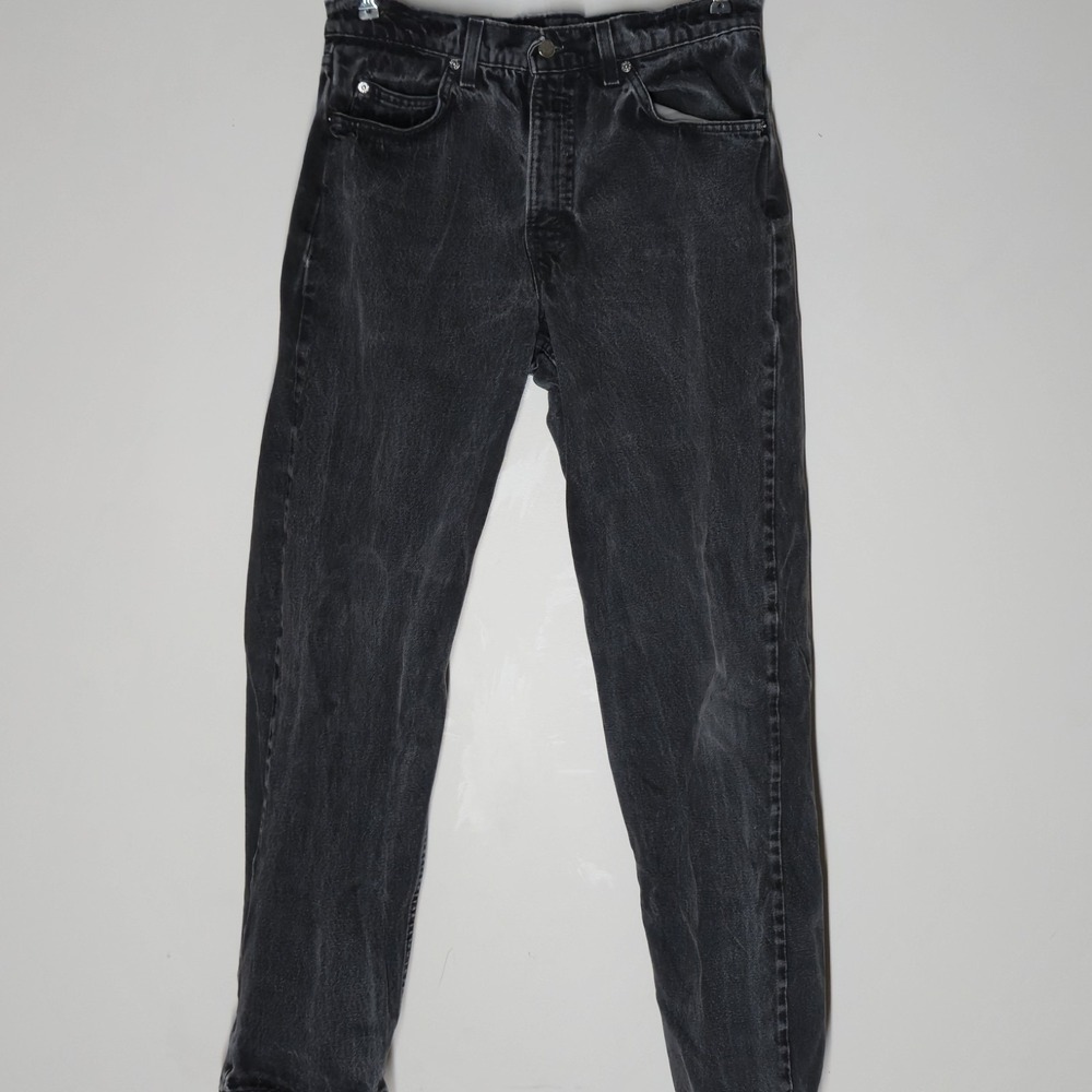 Vintage 90s Levi's 550 USA Made Black Jeans Relaxed Fit Orange Tab Size 29x32